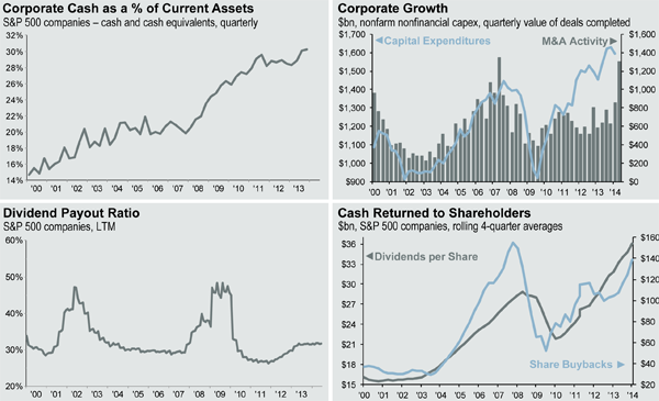 US Corporate Growth Cash Sidelines